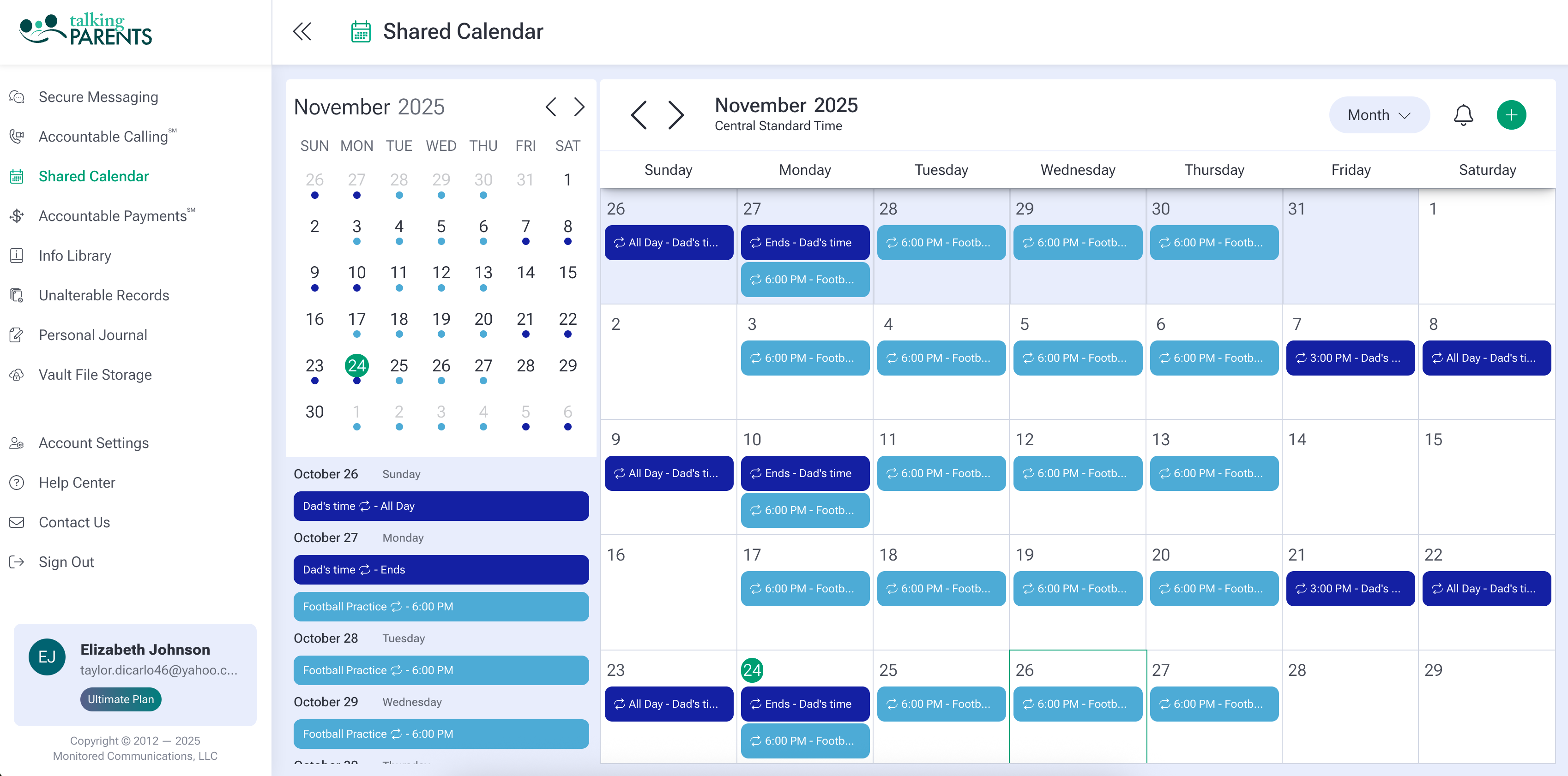 TalkingParents Web App Calendar Redesign ui uiux design user experience user interface ux