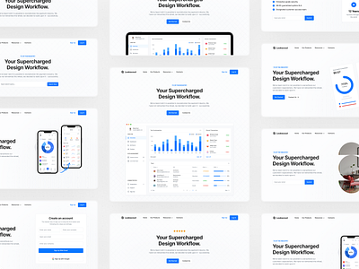 Headers & Heroes - Lookscout Design System clean design header hero landing page layout saas ui user interface ux webpage website