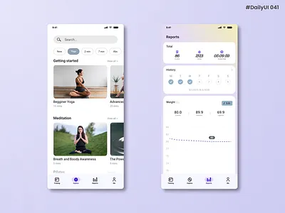 Daily UI #041 - Workout Tracker affinity affinity designer branding canva daily daily 100 challenge daily ui dailyui design graphic design health illustration logo meditate peace tracker ui ux workout yoga