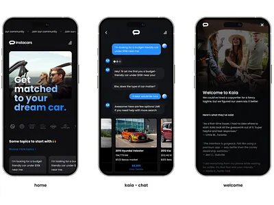 The best way to find a car with AI ai app automotive carapp chat chatui darkmode design designinspiration ios ui marketplace mobile mobileapp product design ui ui design user experience user interface ux ux design