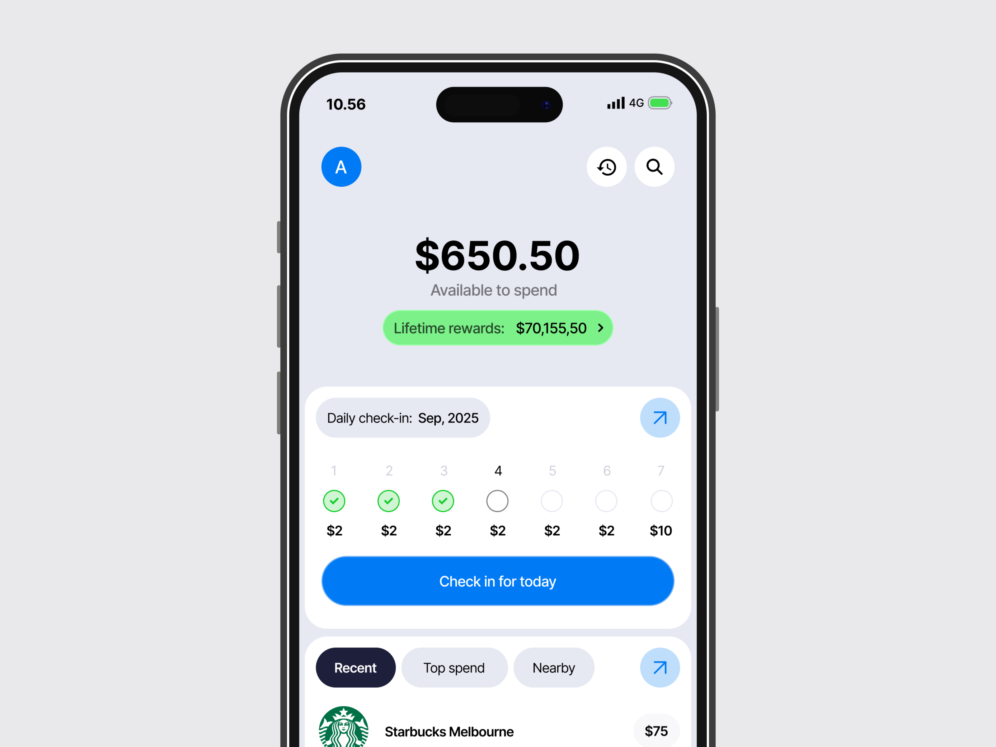Check-in rewards app apps arfzulfikar bento brand branding design geex graphic design illustration logo mike minimal tubik ui uiux ux vector website