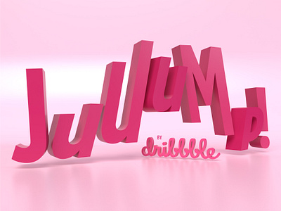 Juuump Concept 3d branding concept logo pink typography