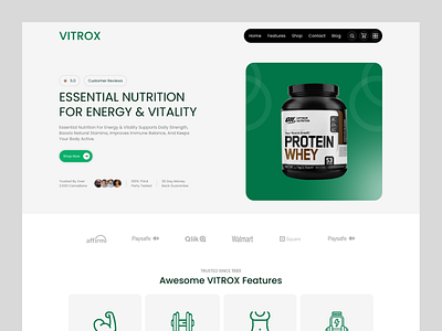 Supplements Website UI Design fitness supplements health supplements shopify shopify des shopify ecommerce shopify store shopify website supplements