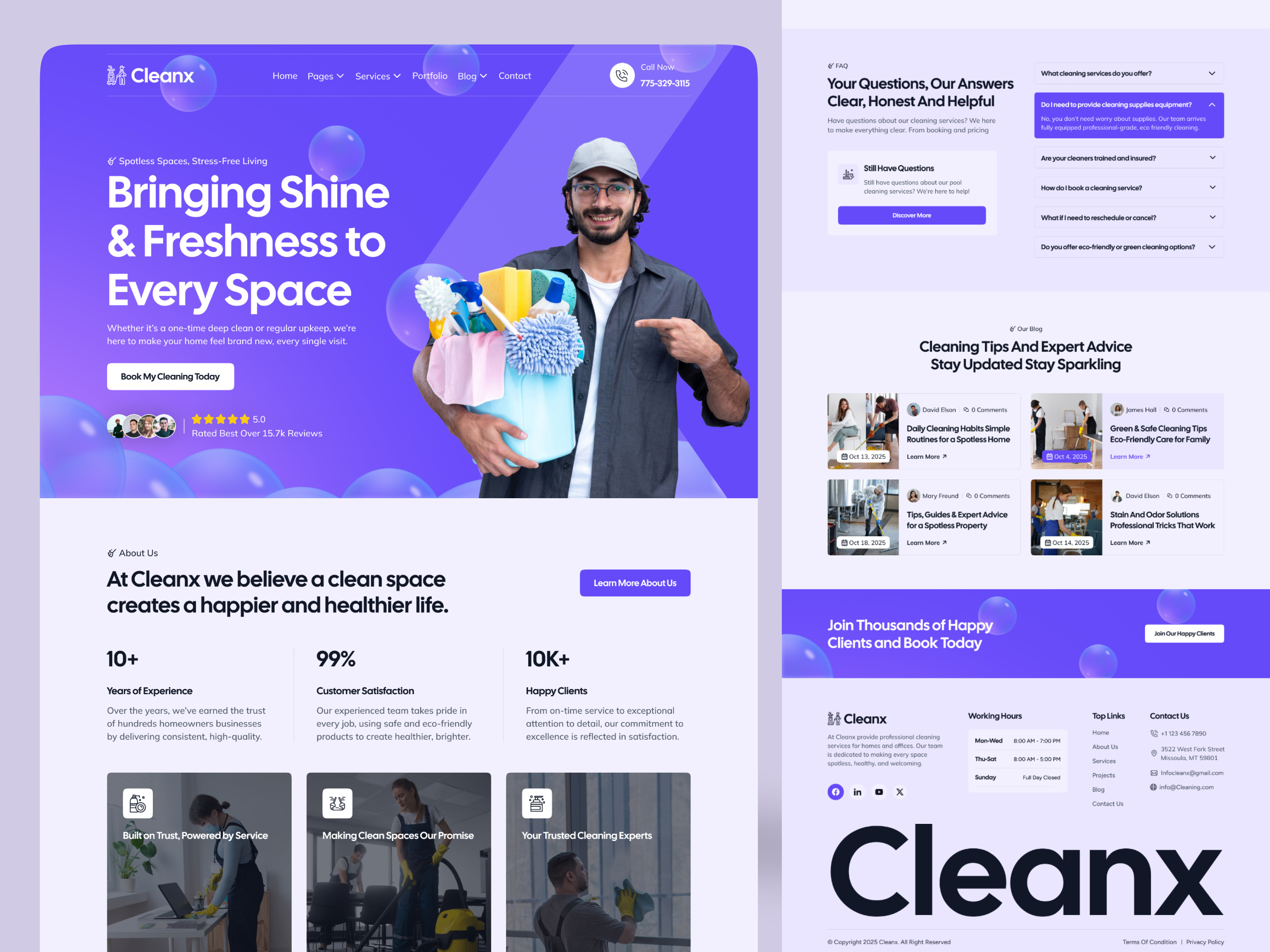 Example of Cleaning Service Website Design