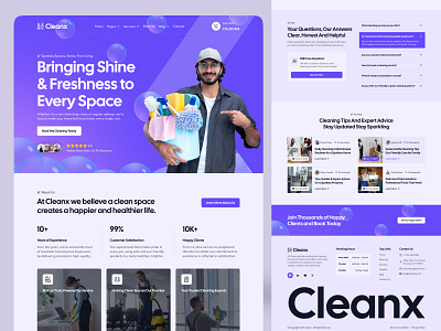 Cleaning Service Website Design branding cleaning agency cleaning company cleaning service cleaning website cleaningbusiness design home cleaning homepage house cleaning illustration janitorialservices landing landing page office cleaning service website ui uiux web design website