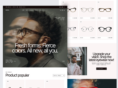 Karoa_ - ecommerce Landing Page barkahlabs clean design e commerce ecommerce editorial framer glasses landing page online shop online store product shop store swiss design ui web web design webflow website