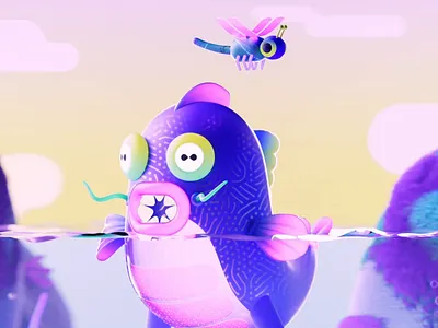 NO.A / 䲃Zǎo Fish - 36days 36days 3d animation c4d fish monster motion graphics