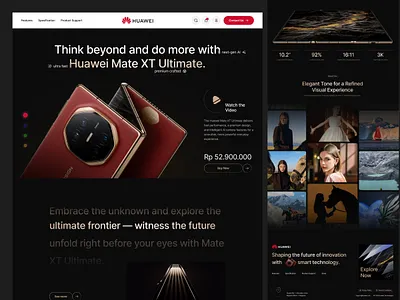 Huawei Mate XT Ultimate — Premium Smartphone Landing Page landing page landing page design premium design product product website smartphone smartphone website tech tech website ui ui design uiux uiux design web web design website website design
