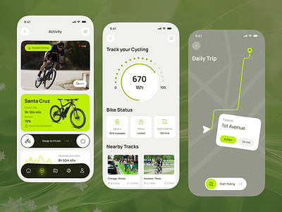 Bicycle Mobile App – Track, Ride & Explore Smarter app design bicycle bicycleapp bike cleanui cycle cycle store cyclingapp dashboarddesign e commerce fitnessapp gpsapp mobile app mobileappdesign ridetracker smart cycle speedometerui uxdesign