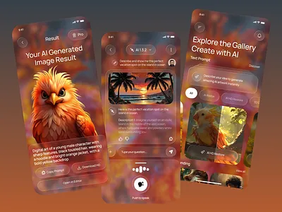 AI Image Generator Mobile App ai ai app ai image ai image app ai image generator app design art ai art generator artificial intelligence gradient image generator mobile mobile app text to image ui visual design