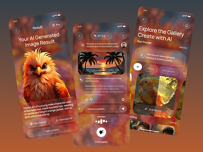 AI Image Generator Mobile App ai ai app ai image ai image app ai image generator app design art ai art generator artificial intelligence gradient image generator mobile mobile app text to image ui visual design