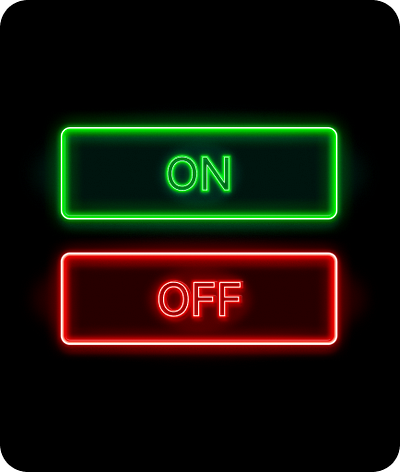 Daily UI #15 - On/Off Switch app button challenge dailyui dailyui 015 design figma green mobile neon neon button on off red ui ux