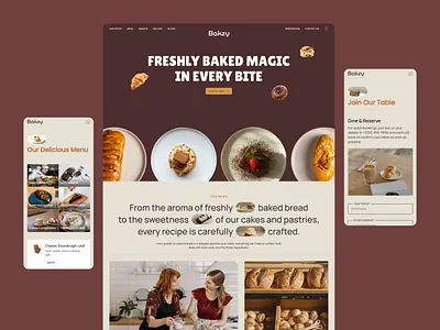 Bakzy - Food & Drink Website Template bakeries bakery landing bakery landing page bakery website builtwithtemplate business café cake shop coffee shop food and drink website madeinwebflow madewithwebflow marketing pastries shop startup webflow