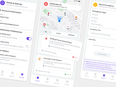Emergency Alert App alert app alert app ui app ui emergency alert app emergency app mobile app design sos sos app