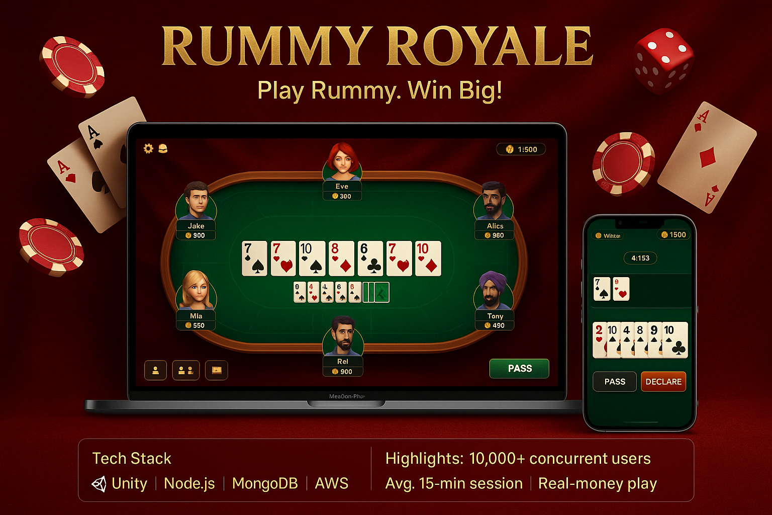 Rummy Royale cardgames gamedevelopment games onlinegaming rummygame