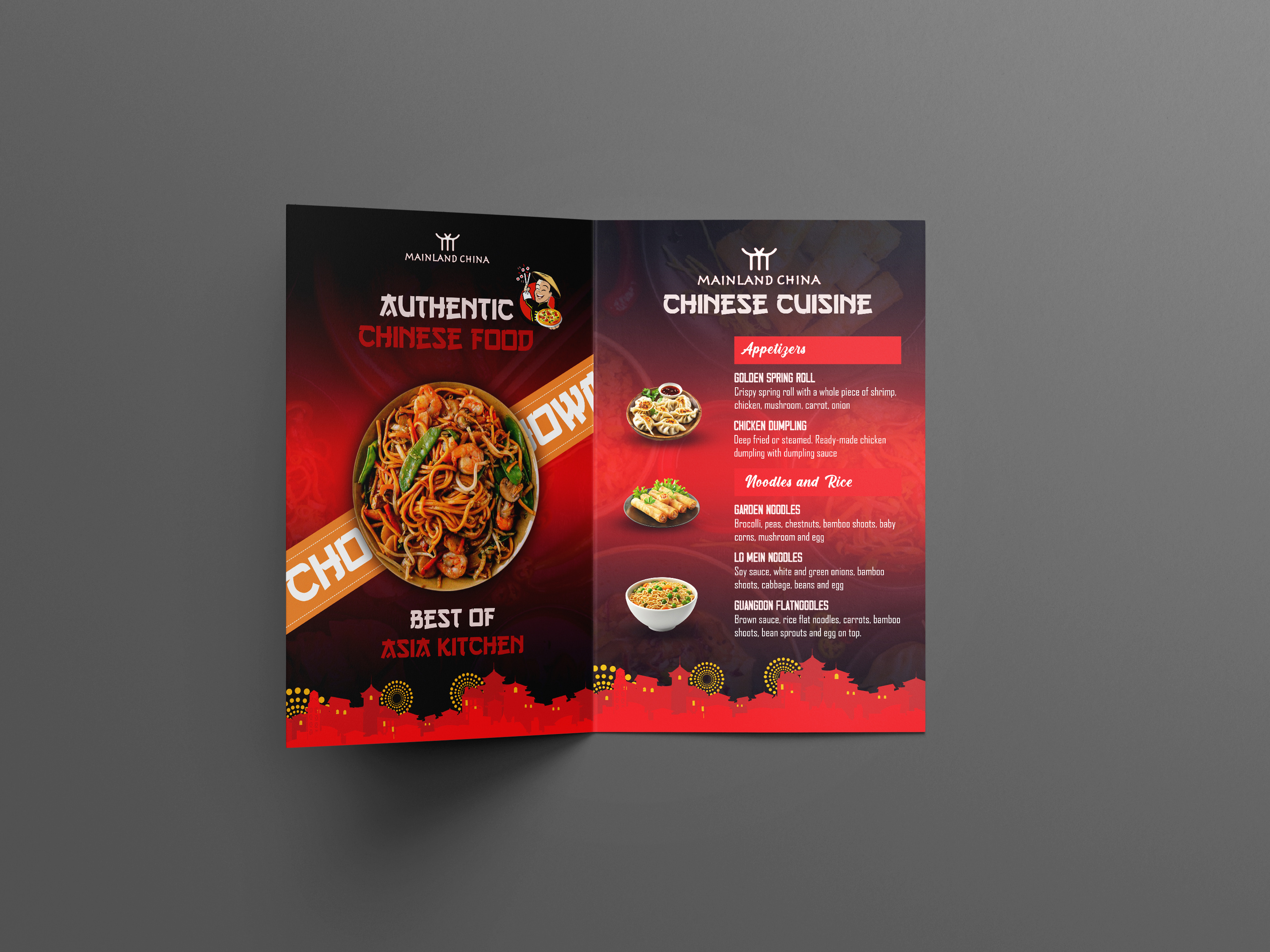 Mainland China | Bi-Fold Brochure branding brochure brochure design creative brochure food advertisement food brochure food marketing graphics graphic design layout design poster design print design visual design