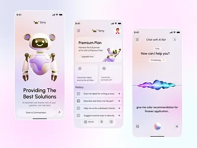 Nova Assistant -AI assistant app ai app ai assistant ai chat bot ai startup app app design branding design gpt chat interface ios ios app design machine learning message mind journey mobile mobile app product design tech uiux