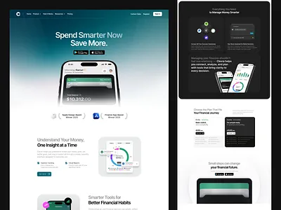Clevra - Finance SaaS Landing Page analytics bank banking app budgeting app card clean design financial fintech app interface landing page money app saas saas landing page ui ux web web design website