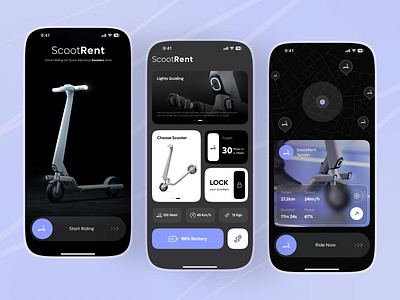 Electric Scooters App Explorations app app design bike share booking booking app booking scooter e commerce electrical scooter gps map mobile mobile app rent ride app ride booking ride share ride sharing app travel travel app ui