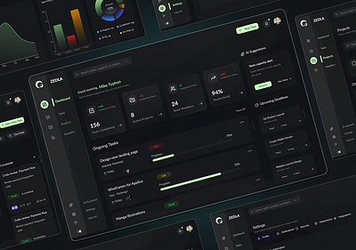 Project Management App Design UI UX appdesign dark designer illustration mobileapplication projectmanagment screens thumbnails uiux websitedesign wireframes дизайн приложения дизайнер