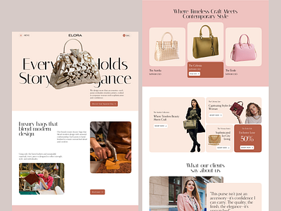 Luxury Fashion eCommerce Website UI/UX Design bags e commerce ecommerce fashionable handcrafted layout luxury moderndesign purses shopify