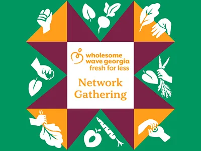 Event Branding: Network Gathering branding design digital event branding event graphic food access graphic design illustration local food logo quilt quilt star wholesome wave