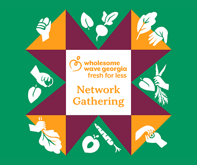 Event Branding: Network Gathering branding design digital event branding event graphic food access graphic design illustration local food logo quilt quilt star wholesome wave