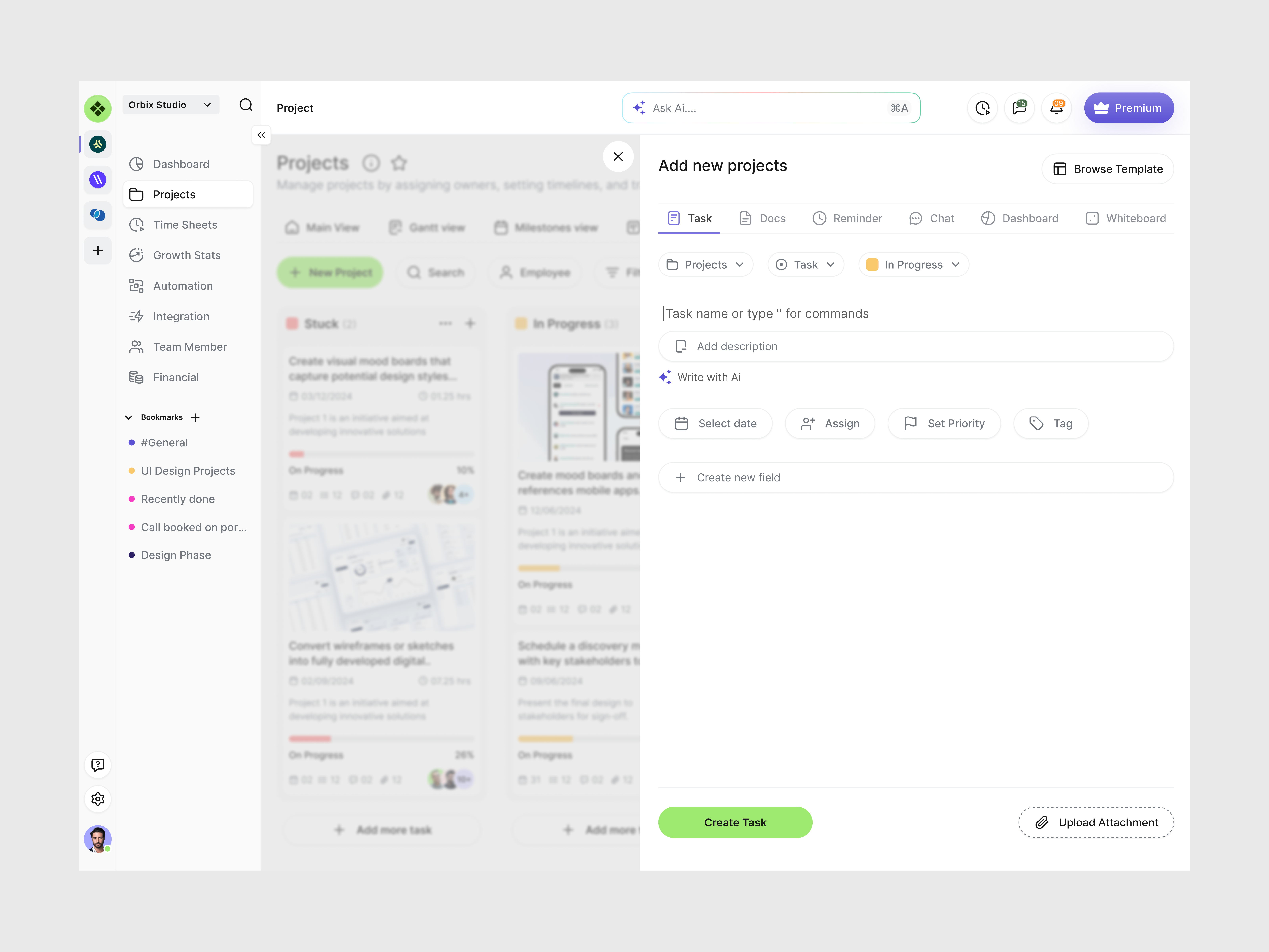 Project Management Dashboard clean dashboard design custom web app dashboard design dashboard dashboard ui design template interaction design dashboard product design project overview screen project tracker interface saas dashboard ui task and workflow management ui team collaboration dashboard web app ui design web design website