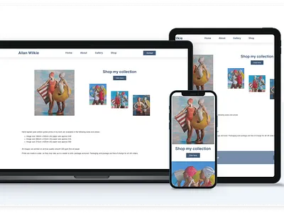 Independent Art Website and Shop art website e commerce portfolio ui ux web design woocommerce wordpress