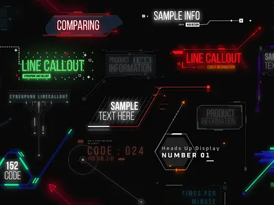 Cyberpunk Neon Glow Line Callouts