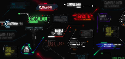 Cyberpunk Neon Glow Line Callouts