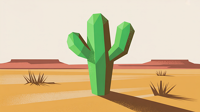 Resilience & Growth: The Desert Metaphor adventure art commission desert environment geometric art growth illustration landscape illustration low poly minimalist nature metaphor resilience travel vector illustration web