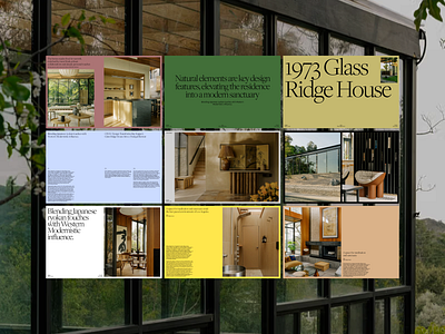 1973 Glass Ridge House // Brand Exploration architecture branding design graphic design interior interior design layout minimal minimaldesign minimalist modern modern design photography section design type typography ui web design website whitespace