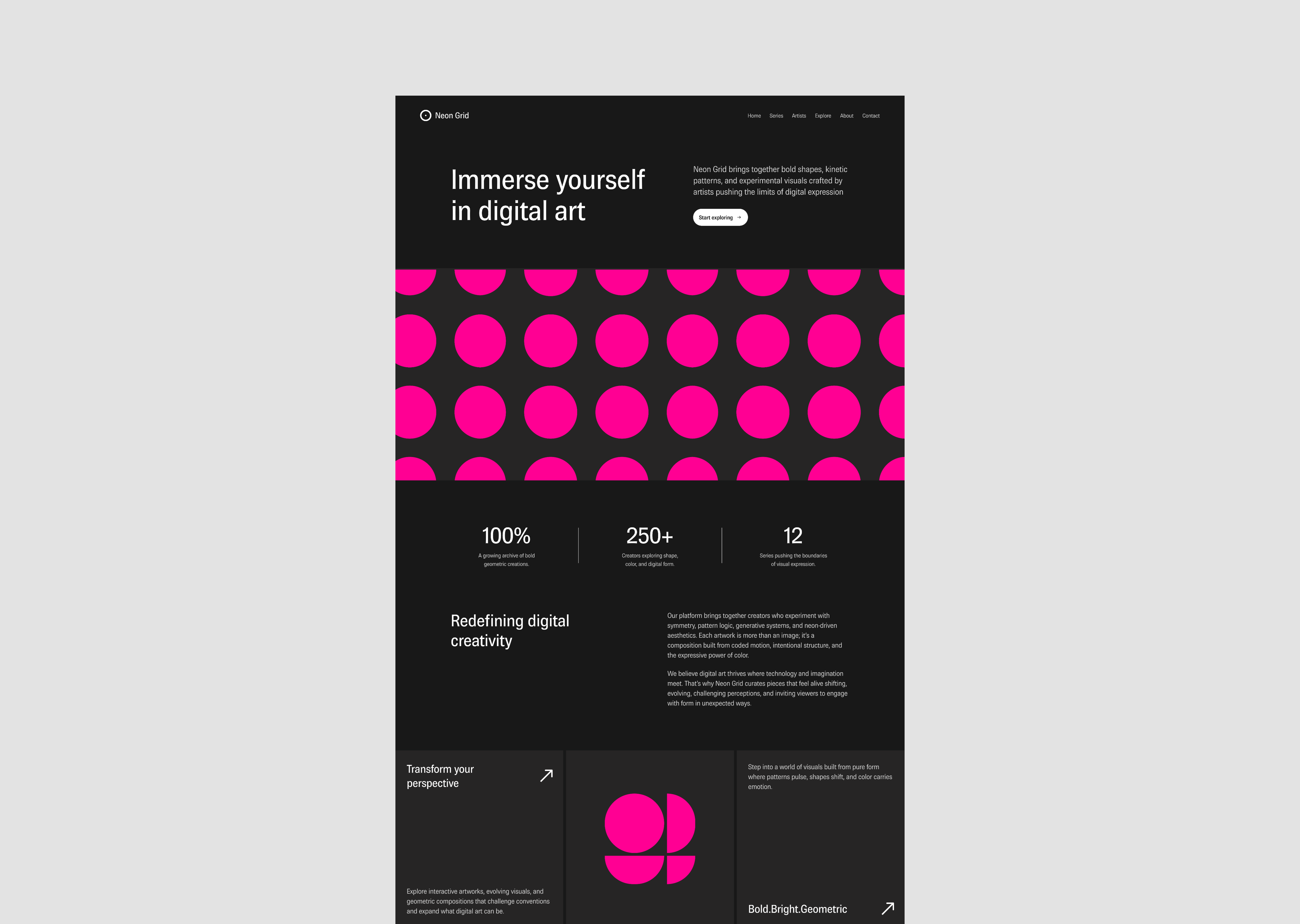 Landing Page UI bold dark design designer figma geometric landing landing page minimal modern ui uiux uiuxdesign ux web web design website