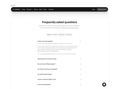 Frequently asked questions — Untitled UI documentation faqs frequently asked questions header web design website