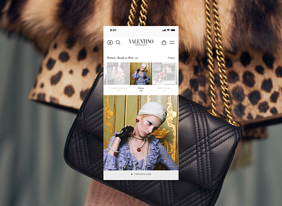 E-commerce Redesign . VALENTINO animated carousel e commerce fashion luxury mobile navigation plp ui valentino