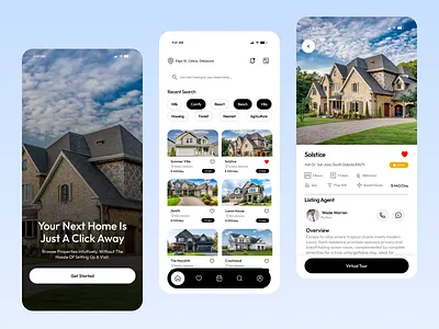 Real Estate App UI branding custom website design figma design graphic design logo ui ui ux design user interface design web design website design
