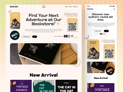 Bookish | An Online Bookshop book cover bookshop bookstore homepage landing page online learning online reading book web ui website website design writer