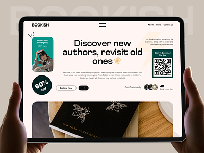 Bookish | An Online Bookshop book cover bookshop bookstore homepage landing page online learning online reading book web ui website website design writer
