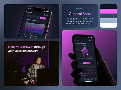 MindLens – YouTube Insight Tracker analytics branding dark theme design habbit illustration logo mobile mobile app tracking ui ux