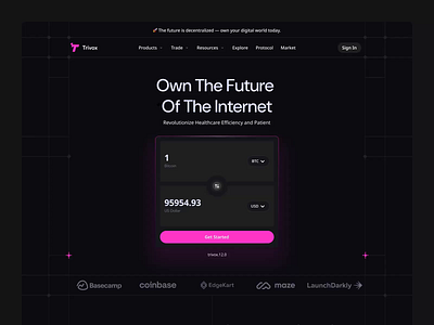 Web3 Landing Page Animation animation animation landing page blockchain crypto design finance interaction investment landing page market minimal modern trade trading ui ui design ux design web3 web3 animation website