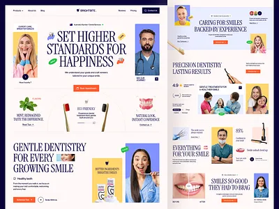 Brightbite - Dental Service Website Design dental care landing page dental clinic dental clinic landing page dental clinic website dental clinic website desing dental products dental website dental website design dentist dentistry ecommerce landing page landing page dental clinic landingpage oral care web design webdesign website design website designer