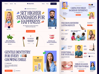 Brightbite - Dental Service Website Design dental care landing page dental clinic dental clinic landing page dental clinic website dental clinic website desing dental products dental website dental website design dentist dentistry ecommerce landing page landing page dental clinic landingpage oral care web design webdesign website design website designer