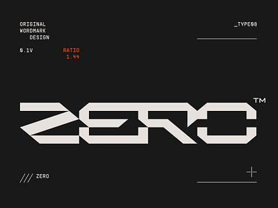 ZERO Monospace Wordmark 0 1.44 balance bespoke branding brutal brutalism custom future geometry logo monospace ratio symbol tech typography utilitarian wordmark zero