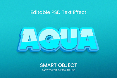 Aqua 3D Text Effect Design 3d font 3d lettering 3d style 3d text effect aqua logo text effect typography