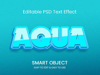 Aqua 3D Text Effect Design 3d font 3d lettering 3d style 3d text effect aqua logo text effect typography