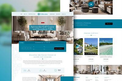 Fritzcana Homepage Design blue clean creative design elegance funnel graphic design housing landing page listing luxury modern print professional property teal website design