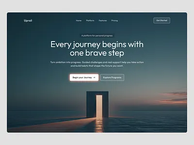 Personal Progress Platform Hero Section clean design concept design figma hero hero section homepage interface landing landing page minimal product design saas ui design ux web design