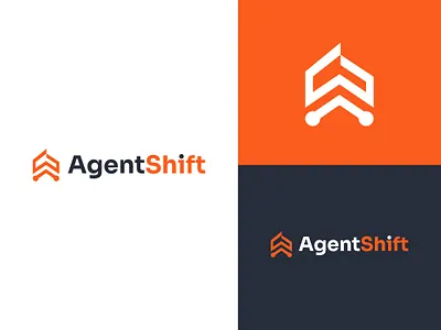 AgentShift Logo Design – A + Arrow + Tech Nodes Concept a logo arrow logo tech logo