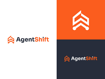 AgentShift Logo Design – A + Arrow + Tech Nodes Concept a logo arrow logo tech logo
